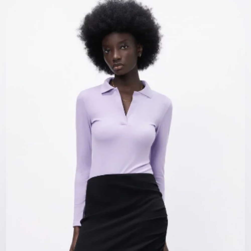 Zara Purple Polo Bodysuit - Size S